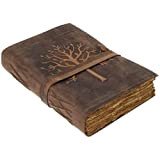 Diario vintage in pelle con albero della vita, diario rilegato in pelle, carta antica, bellissimo quaderno da disegno in pelle ...
