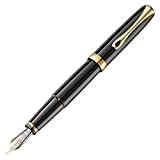Diplomat Excellence - Penna stilografica A2 con pennino medio 14 carati, colore: Nero/Oro