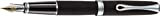 Diplomat Excellence - Penna stilografica A2 con pennino medio 14 ct, colore: Nero/Cromo opaco