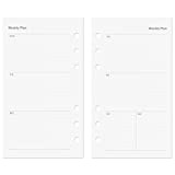 Discagenda Planner Insert Refills 6-Ring Ringbound 53 Sheets 120gsm 80lb 97x170mm (Weekly, Personal)
