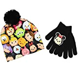 Disney Beanie cap Tsum Black W/Gloves Set Youth/Bambini Cappello