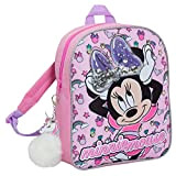 Disney Minnie Mouse - Zaino da bambina con fiocco di paillettes glitterato per bambini, scuola materna, borsa per il pranzo, ...