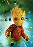 Displate - Poster In Metallo - Montato a Magnete - Marvel - Baby Groot in Space