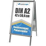 DisplayLager - Supporto per Poster, Formato (Bifacciale), Alluminio, Argento, Alu-Line Rondo - Cavalletto Espositore Pubblicitario… (A2)
