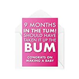 Divertente biglietto di auguri per bambini nati 9 mesi in The Tum, Congratulations Child On the Way, incinta scherzo umoristico ...