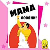 Divertente biglietto di auguri per la festa della mamma, Freddie Mercury, Queen, Mama M66