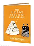 Divertente biglietto di auguri per la festa della mamma, per la festa della mamma, divertente scherzo di formaggio con scritta ...