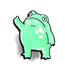 Divertente rana verde dito medio giurare atteggiamento Meme metallo smalto pin distintivo
