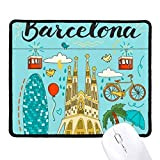 DIYthinker Barcellona spagnola Sagrada Familia antisdrucciolevoli Mousepad gioco Ufficio nero Titched Edges regalo