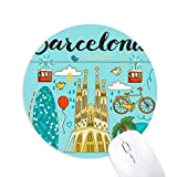 DIYthinker Gomma Mousepad gioco Ufficio Mouse Pad regalo Barcellona spagnola Sagrada Familia rotonda antiscivolo