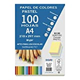 Dohe (30195)-Confezione da 100 fogli, colori pastello, formato A4,/80 g (30195), Modelli/Colori Assortiti, 1 Pezzo