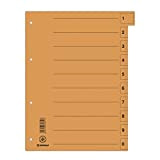DONAU 8611001-12 - Divisori in cartone riciclato, per DIN A4, 4 fori, divisori, divisori per raccoglitori, 50 pezzi, colore: arancione/blu ...