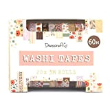 Dovecraft Washi Tape Box - 20 disegni, pastello, 10 mm di larghezza, 3 m, include scatola portaoggetti, per artigianato, cancelleria, ...