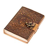 DreamKeeper - Taccuino con copertina in pelle di pregiata fattura decorata a mano, ideale per tenere un diario o annotare ...