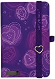 Dreamy Love Taccuino Lanybook, formato A6, a quadretti, con tasca per documenti, rigida, 192 pagine, colore: viola