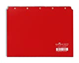 Durable 365002 - Divisore Alfabetico Per Schedario, Formato A5, Con Etichette Prestampate (A-Z), Rosso, Confezione Da 25 Pezzi