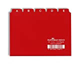 Durable 366003 - Divisore Alfabetico Per Schedario, Formato A6, Con Etichette Prestampate (A-Z), Rosso, Confezione Da 25 Pezzi