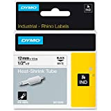 DYMO 12 mm RhinoPRO Heat Shrink Tubes – Nastro per stampanti di etichette, D1, Nero, colore: bianco, 1,2 cm, 1,5 m, Scatola, 3,2 cm