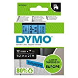 Dymo D1 Etichette Autoadesive per Stampanti LabelManager, Rotolo da 12 mm x 7 m, Stampa Nero su Blu, 1 Pezzo ...