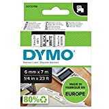 Dymo D1 Etichette Autoadesive per Stampanti LabelManager, Rotolo da 6 mm x 7 m, Stampa Nero su Bianco