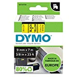 Dymo D1 Etichette Autoadesive per Stampanti LabelManager, Rotolo da 9 mm x 7 m, Stampa Nero su Giallo, 1 Pezzo ...