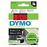 Dymo D1 Etichette Autoadesive per Stampanti LabelManager, Rotolo da 9 mm x 7 m, Stampa Nero su Rosso, 1 Pezzo ...