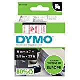 Dymo D1 Etichette Autoadesive per Stampanti LabelManager, Rotolo da 9 mm x 7 m, Stampa Rossa su Bianco, 1 Pezzo ...