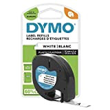 DYMO LetraTag etichette in plastica, autentico, stampa nera su bianca, 12 mm x 4m Roll, autoadesiv, per le etichettatrici DYMO ...