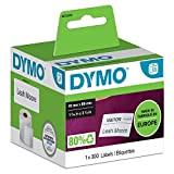 DYMO LW etichette per badge piccole, 41 mm x 89 mm, rotolo da 300 etichette facilmente staccabili, autoadesive, per etichettatrici ...