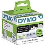 DYMO LW etichette per indirizzi grandi, 36 mm x 89 mm, rotolo da 260 etichette facilmente staccabili, autoadesive, per etichettatrici ...