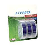 DYMO S0847740 Etichette Autoadesive a Rilievo in Vinile, Rotoli da 9 mm x 3 m, Stampa Bianco su Blu, Confezione ...