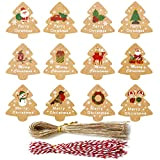 Eastor (196 pezzi, 12 tipi di etichette regalo natalizie, carta da regalo, etichette per Natale, etichette per Natale, etichette per ...