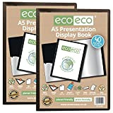 Eco-eco - Raccoglitore per presentazioni, formato A5, 50% riciclato, 40 tasche, colore nero, con custodia in plastica, eco002 x 2, ...