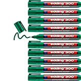 edding 300 pennarelli permanenti – verde – 10 penne – punta rotonda 1,5-3 mm – impermeabile, ad asciugatura rapida – ...