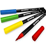 edding 4200 Porcelain Brush Pen – 1 – 4 mm – Confezione di 4 – Primary Tones