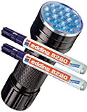 Edding pennarello speciale Edding 8280 UV Marker invisibile, 1,53 mm, incolore, UV Marker + UV Lampe, Confezione da 2