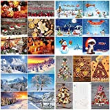 Edition Colibri Scatola da 100 cartoline di Natale set di cartoline con un mix colorato di cartoline di Natale con ...