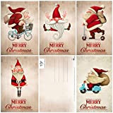 Edition Colibri Set di 15 divertenti cartoline di Natale con Babbo Natale, 5 motivi x 3 = 15 cartoline di ...