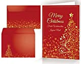 Edition Colibri Set di cartoline di Natale: 10 x ALBERO DI NATALE D'ORO con busta - 10 cartoncini pieghevoli / ...