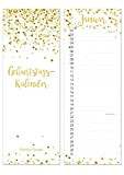 Edition Seidel - Calendario di compleanno, dorato, con rilegatura a spirale in formato 105 x 297 mm, senza indicazione dell'anno ...