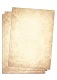 Edition Seidel Carta da lettere di alta qualità, vintage, 25 fogli, formato DIN A4, 120 g/mq, carta da lettere medievale, ...