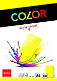 Elco Color - Carta colorata, formato A4, 80 g/mq, confezione da 100, colore: Giallo