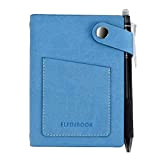 Elfinbook Mini Smart Notebook Cancellabile Notepad Similpelle, Carta Diario di Viaggio Ufficio Scuola Diario Riutilizzabili,Blu