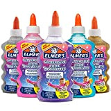 ELMER’S Colla Glitterata, Lavabile e Adatta ai Bambini, Ottima per Realizzare Slime, 5 x 177 ml, Multicolore (Oro, Blu, Rosa, ...