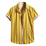 EMAlusher Camicia Rigata Camicie da Uomo Biancheria Stampa Daily Stylish Top Shirt