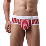 EMAlusher Mutande Classiche Maschio Casual Youth Striped Breathable Underwear Pant Solid Mid Waist Slips Set Slip Cotone