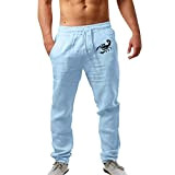 EMAlusher Pantaloni di Grandi Dimensioni con Tasche in Lino Stampate Casual da Uomo Pantaloni Jeans Strappati 2017