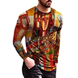 EMAlusher Uomo Tops Abstract Man Print Casual Loose Bluse Tops Giubbotti Montagna