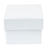 Emartbuy Set di 96 scatole per anelli in cartone quadrato bianco, confezione regalo per anniversari, matrimoni, compleanni, dimensioni 5 x ...