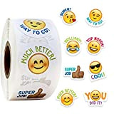 Emoji Giallo Felice Faccia Cerchio Punto Adesivi, Etichette Adesivi Smile Adesivi Rotonde Sticker Rotoli, 500pz Etichette su Rotolo per Regalo ...